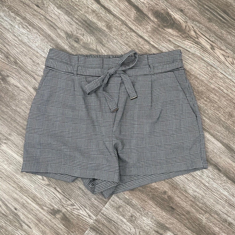 Casual High Rise Printed Houndstooth Shorts